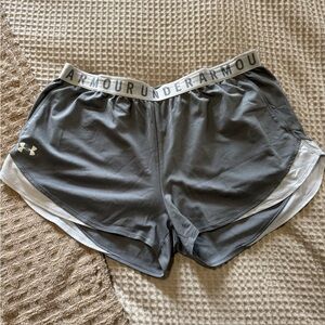 Under Armour Women's Charcoal and White Athletic Shorts